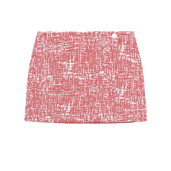 STAUD – TOUR SKIRT PAPAYA CROSSHATCH - Picture 1 of 5
